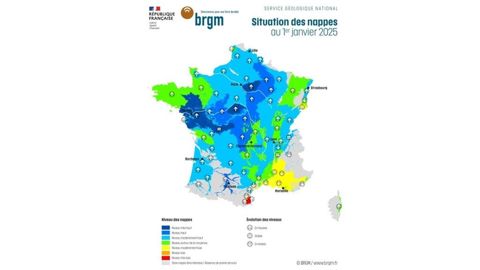 Etat des nappes au 1er janvier 2025