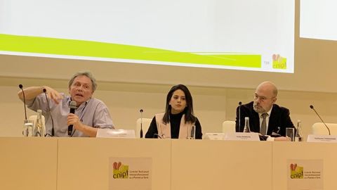 De gauche à droite : Richard Delerins, anthropologue, Vicky Bismuth, influenceuse et nutritionniste, ainsi que Guillaume Théaudière, planneur stratégique à l’agence médias Monolith, ont expliqué à l'assemblée générale du CNIPT la génération génération Insta-food.