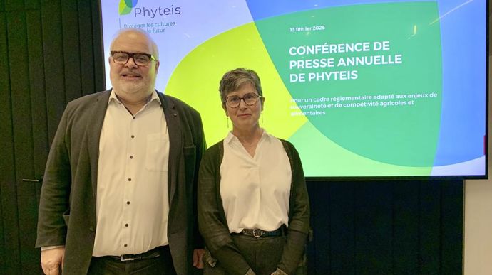 Yves Picquet, président de Phyteis, et Emmanuelle Pabolleta, directrice générale, jeudi 13 février à Paris.