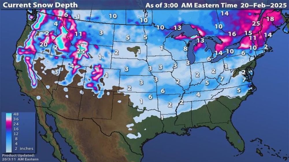 Une couverture neigeuse protectrice s'est installée aux États-Unis.