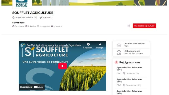 Jobagri donne désormais la possibilité aux entreprises de se mettre davantage en avant afin d’attirer les candidats et de leur donner envie de les rejoindre.