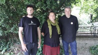 Trois nouveaux porte-parole de la Confédération paysanne ont été élus pour remplacer Laurence Marandola pour deux ans. De gauche à droite : Thomas Gibert, Fanny Metrat et Stephane Galais.