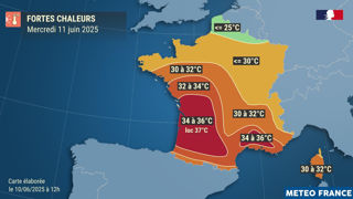 Météo-France alerte sur les fortes chaleurs qui vont toucher l'Hexagone dès ce mercredi 11 juin 2025. Météo-France alerte sur les fortes chaleurs qui vont toucher l'Hexagone dès ce mercredi 11 juin 2025.