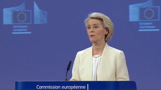 La présidente de la Commission européenne, Ursula von der Leyen, a présenté le 16 juillet 2025 ses propositions pour le prochain budget de l'Union européenne pour la période 2028-2034. La présidente de la Commission européenne, Ursula von der Leyen, a présenté le 16 juillet 2025 ses propositions pour le prochain budget de l'Union européenne pour la période 2028-2034.