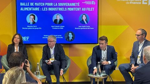 Anne-Sophie Carrier, Jean-François Loiseau, Sébastien Floc'h et François-Xavier Huard, le 28 août 2025 aux Rencontres des entrepreneurs français. Anne-Sophie Carrier, Jean-François Loiseau, Sébastien Floc'h et François-Xavier Huard, le 28 août 2025 aux Rencontres des entrepreneurs français.