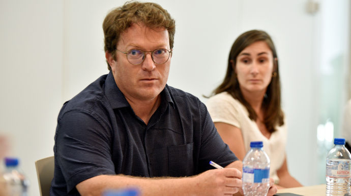 Damien Cariou (Syndev) et Ludivine Manoury (Andermatt), lors de nos 19es rencontres Agrodistribution, à Saint-Ouen.