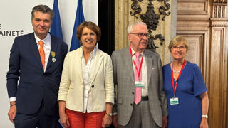 De gauche à droite, Laurent Bizot, président de l'Unep, Annie Genevard, ministre de l'Agriculture et de la Souveraineté alimentaire, Claude Bizot et sa compagne.