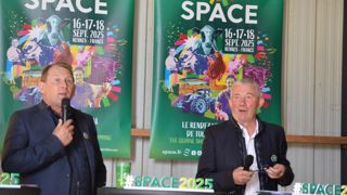 « Didier Lucas, éleveur de porcs dans les Côtes d’Armor et nouveau président du Space, et Jean-Yves Rissel, responsable des présentations animales ».