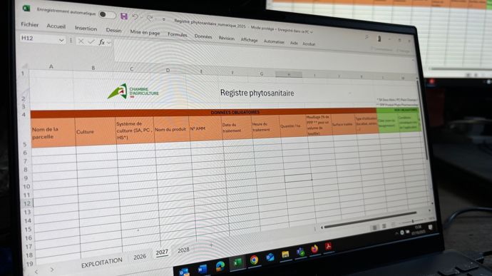 Le registre phytosanitaire numérique, initialement prévu pour 2026, pourrait être aussi bien un logiciel dédié qu’un document Excel.