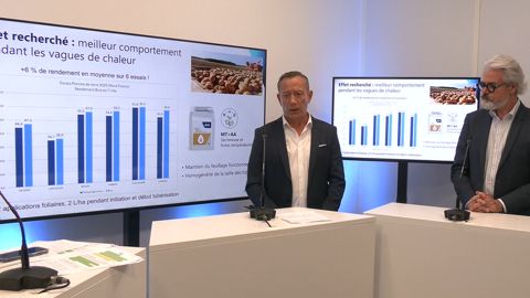 Lors du débat du 20 octobre 2025, Jacky Dumont, expert de la fertilisation de précision chez ICL et Patrick du Jardin professeur de biologie végétale à l’Université de Liège (Gembloux Agro-Bio Tech), spécialiste de la physiologie et de la biostimulation des plantes ont fait la lumière sur la Technologie Métabolites, prometteuse dans le cadre de l’adaptation des cultures au changement climatique. Lors du débat du 20 octobre 2025, Jacky Dumont, expert de la fertilisation de précision chez ICL et Patrick du Jardin professeur de biologie végétale à l’Université de Liège (Gembloux Agro-Bio Tech), spécialiste de la physiologie et de la biostimulation des plantes ont fait la lumière sur la Technologie Métabolites, prometteuse dans le cadre de l’adaptation des cultures au changement climatique.