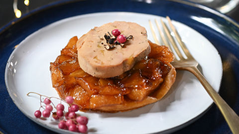 Tatins de pomme et foie gras.