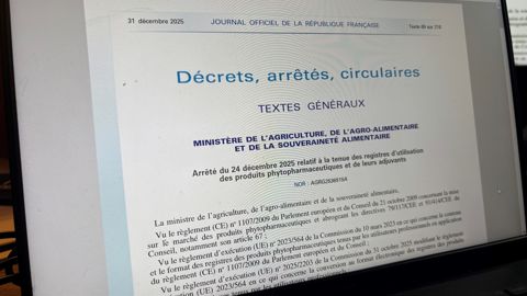 L'arrêté relatif à la tenue des registres phytosanitaires a été signé le 24 décembre et publié au "Journal officiel" le 31 décembre.