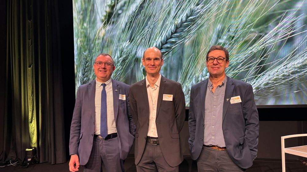 Benoît Piétrement, président d'Intercéréales, Matthieu Killmayer, animateur de la filière blé dur chez Arvalis, et Frédéric Gond, président du comité de pilotage de la filière, comptent sur le déploiement du Plan de souveraineté pour redynamiser la filière.