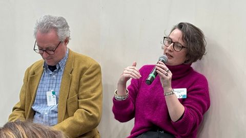 Emmanuel Reynaud et Raphaèle-Jeanne Aubin-Brouté, le 23 février, au salon de l'agriculture.