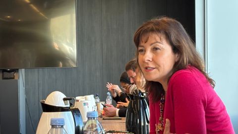 Carole Delga, présidente de Régions de France, le 25 février au salon de l'agriculture.