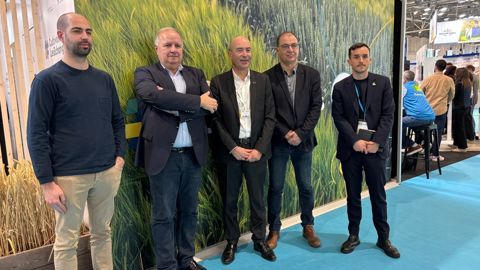 Oscar Godin (Arvalis), Xavier Bernard (NégoA), Christophe Grison (LCA), Cédric Benoist (AGPB) et Emmanuel Nizon (Afcome) ont alerté, mercredi 25 janvier au Sia, sur le risque porté par la filière si le MACF n'est pas suspendu pour les engrais.