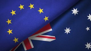 Drapeaux de l'UE et de l'Australie