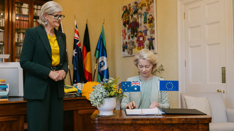 Ursula von der Leyen  est en Australie du 23 au 25 mars 2026.