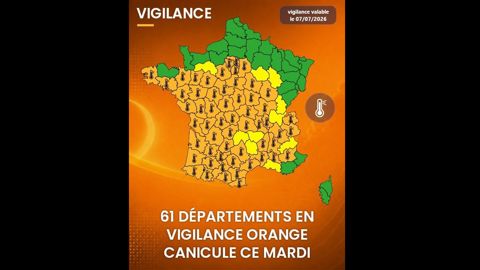 Seuls les Hauts-de-France, les côtes de la Manche et la façade est du pays vont rester au-dessous des 35 degrés.