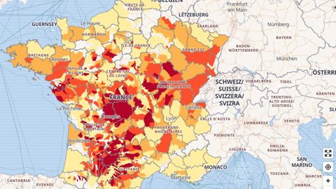 Carte des restrictions d'eau au 8 juillet 2026.