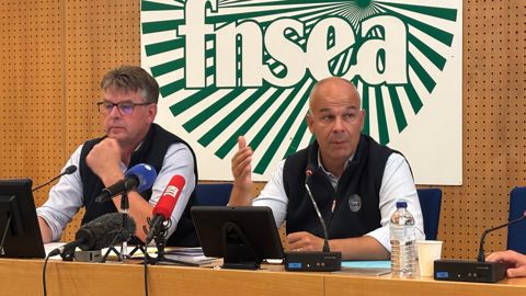 Hervé Lapie et Arnaud Rousseau ont appelé à un soutien massif pour l'agriculture française mise à mal par le climat exceptionnel de l'été.