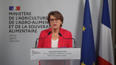 Annie Genevard a détaillé le 4 septembre les mesures d'un plan d'urgence agricole face à la sécheresse.