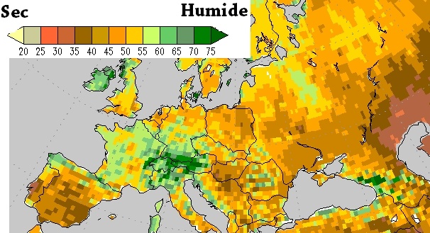 Etat de l’humidité du sol au 1er juillet.