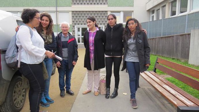 ©Odile Maillard Plusieurs élèves sont en formation à Angers, au lycée Le Fresne et à l'université, dans le cadre d'une convention internationale entre l'Egypte et la France, et entre le Maroc et la France, pour la formation de BTS horticoles et des licences pro. Hanae Lehamaoui, Myriam Abdelmalek, Maroua Sadik, Nardine Hemaya, Bossayna Zaki. 