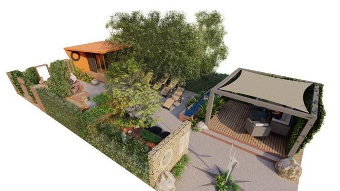 2.Stéphane Fritsch a imaginé «  Cultivons notre bien-être », un jardin composé de six éléments qui se découvrent les uns après les autres, dans une « émotion multisensorielle ».