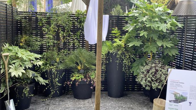 Le prix Valhor du balcon urbain est remis à « Lumière sur l’ombre » conçu par Hugo Berbett et réalisé par Lumières & Jardins, en partenariat avec Soisy arrosage, Vivre en bois et Mirage.