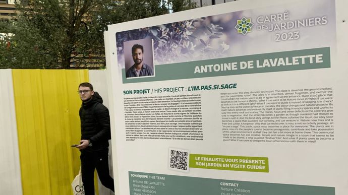 Le jardin éphémère L’IM.PAS.SI.SAGE d'Antoine de Lavalette sur le thème imposé de la « Biodiver’cité : Comment habiter la ville de demain ? ».