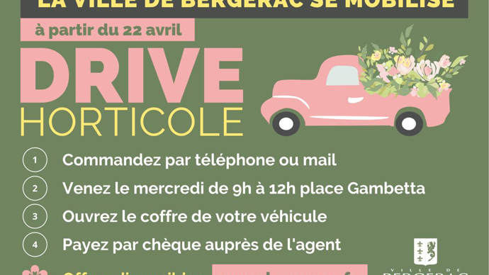 La ville de Bergerac (24) a organisé un drive horticole « pour éviter que nos horticulteurs perdent leurs marchandises florales ». ©Bergerac