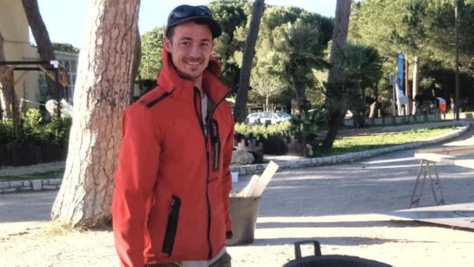 Création du jardin « Meeting the senses ». Sur la photo : Gwenaël Martin, entreprise Martin Jardin. ©Laura Boursel