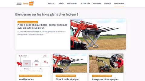 L'espace Bons plans de Terre-net regroupe différentes offres et contenus publi-rédactionnels.